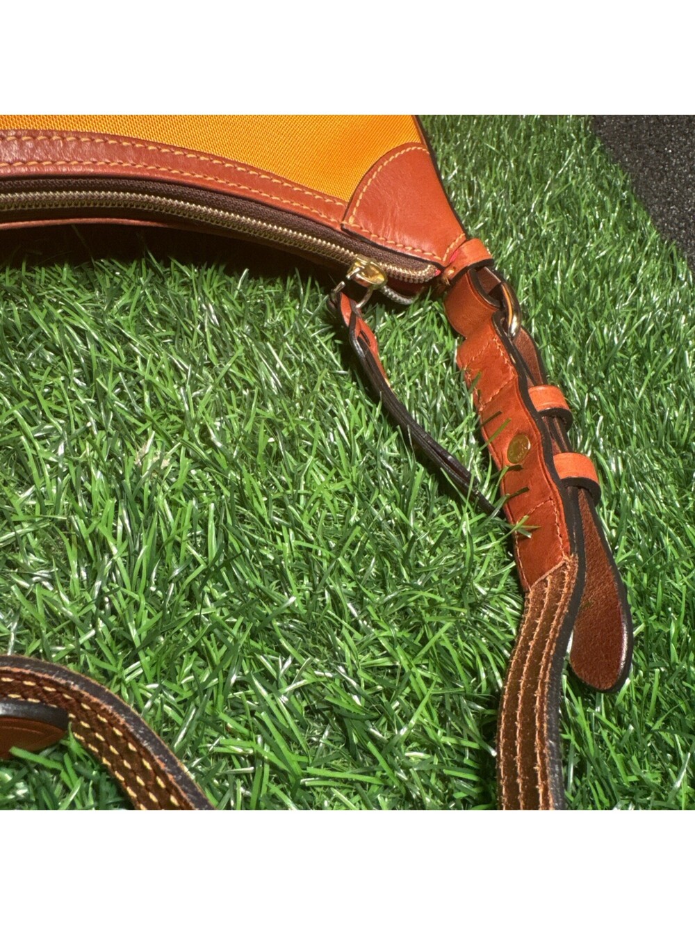 Dooney & Bourke Nylon Large Erica Hobo Shoulder Bag Mustard Yellow Red Lining - Picture 7 of 14